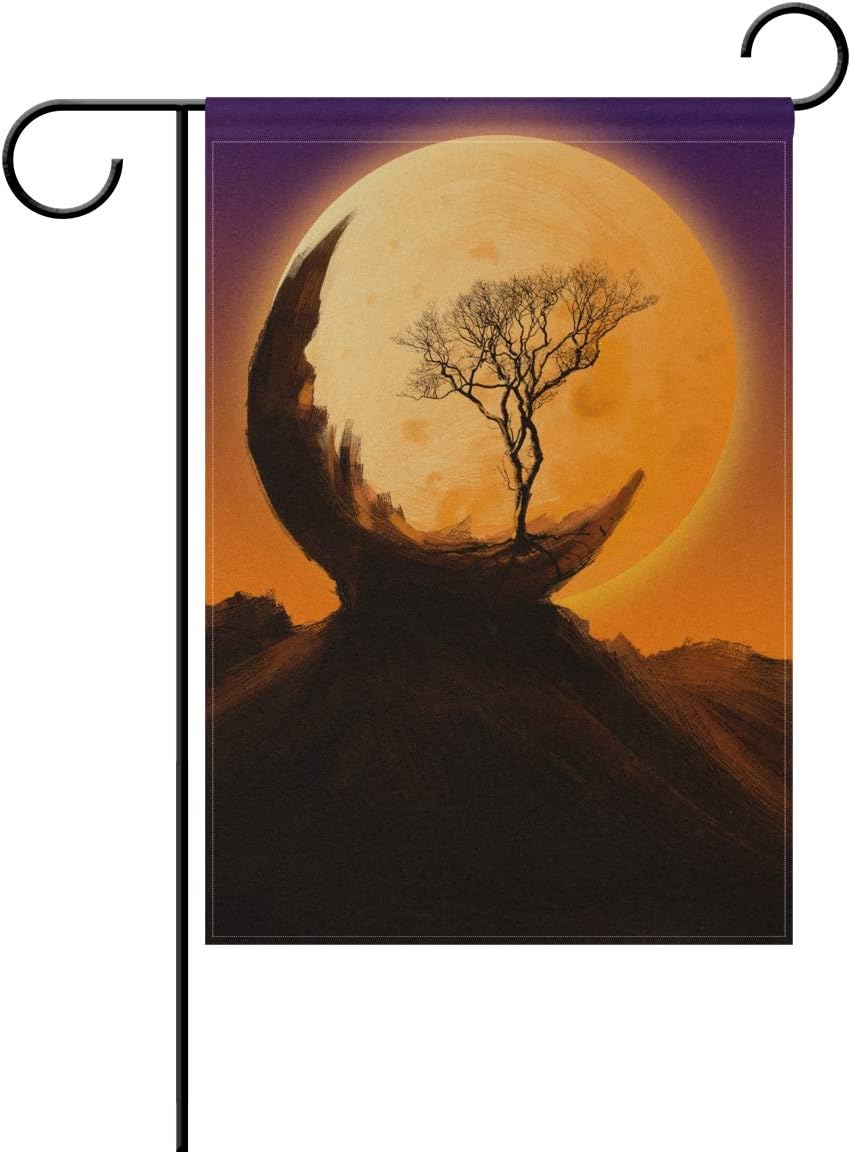 Amazon Com Chic Houses Garden Flag Moon Watercolor Painting Double Sided Yard Flag Creative Design Abstract Art Artistic Conception Polyester Flag To Brighten Up Your Home 12 X 18 Inch 2030915 Garden Outdoor