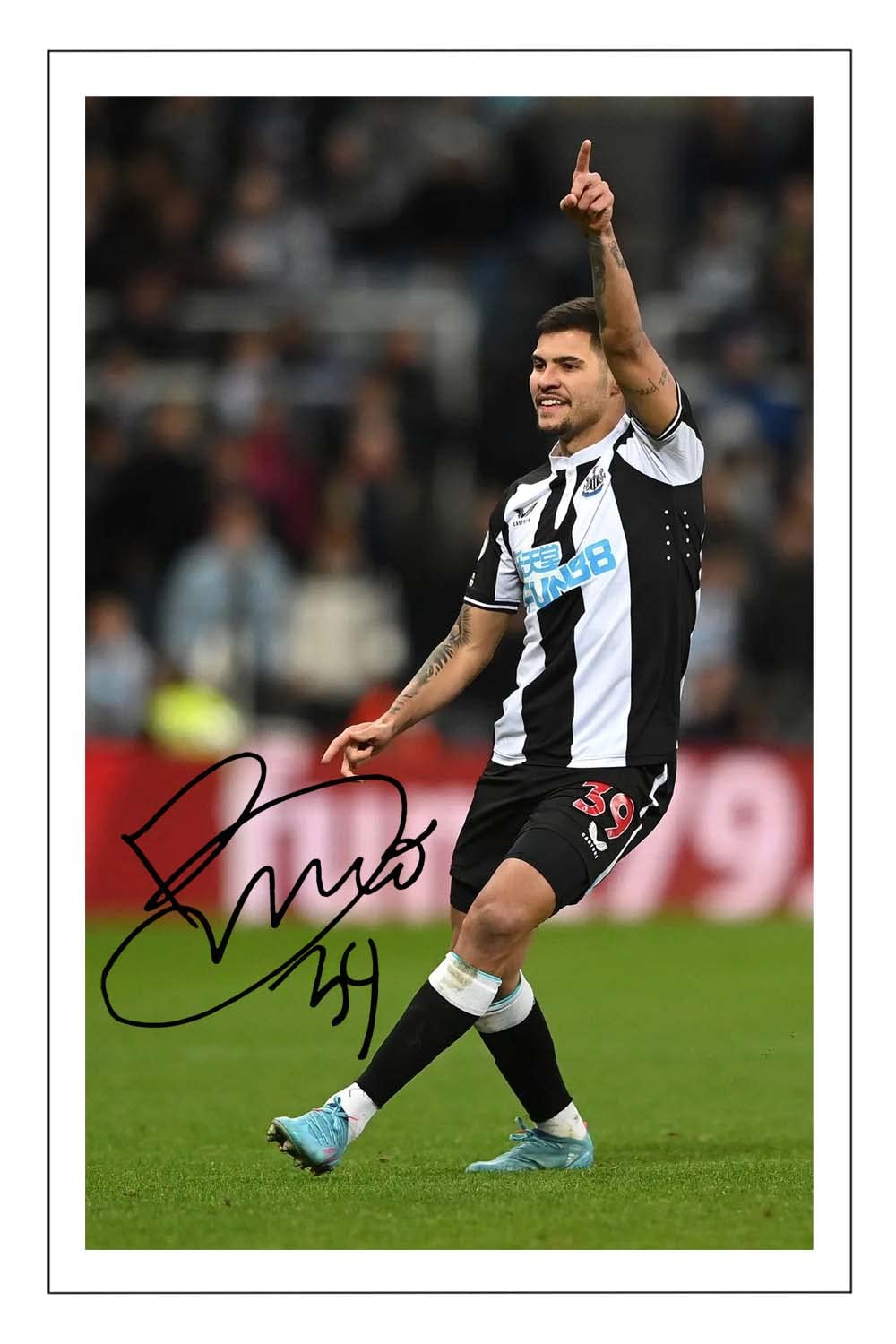 Bruno Guimaraes Signed 12x8 Inch Photo Print With Pre Printed Signature Newcastle Soccer Autograph Gift, 12x8 Inches 304.8 mm x 203.2 mm