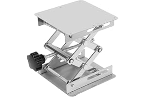XCD Lab Scissors Jack, Stainless Steel 4 x 4 inch/100 x 100 mm Laboratory Support Jack Platform Lab Lift Stand Table, Expandable Lift Height Range from 75 mm to 260 mm, Support Weight 5 KG