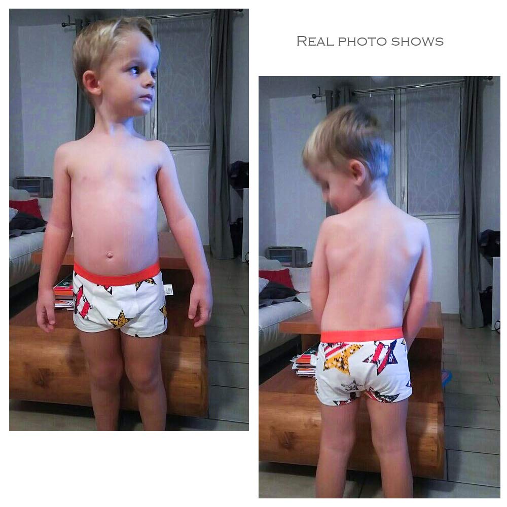 slaixiu Soft Cotton Kids Boxer Briefs Cartoon Boys Underwear Boxers 4-Pack (UW75-N3338-150)