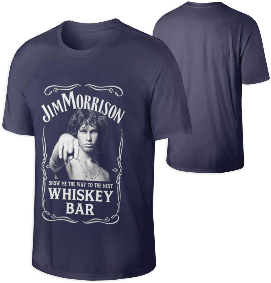 Mans Jim Morrison Show Me The Way to Next Whiskey Bar Funny Tee Navy