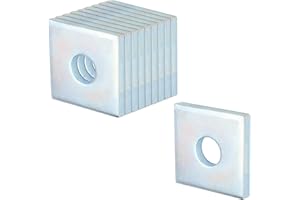 heneng 10 Pcs Square Plate Washers 5/8" (ID) x 2" x 2", Flat Bearing Plate Washers, 7/32" Thick