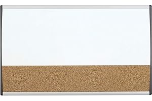 Quartet Arc Cubicle Combination Board, 30" x 18", Whiteboard/Cork Surface, Aluminum Frame (ARCCB3018)