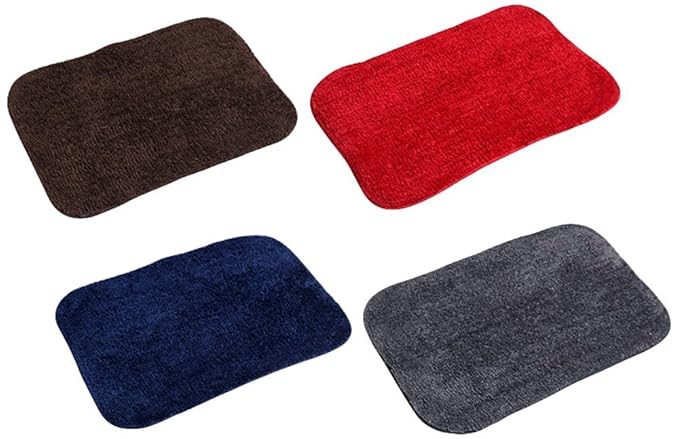 Yellow Weaves Microfiber Door Mat (Multicolour, 14X21-inches) - Set Of 4