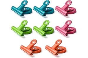 Mi Metty Magnetic Clips,Metal Clips,Refrigerator Whiteboard Wall Magnetic Memo Note Clip, Clips for Clipping Photos,Pictures (Multicolor, 8PACK Round)