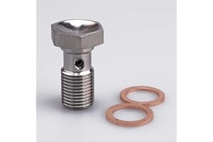 AC PERFORMANCE Stainless Steel Banjo Bolt M10 x 1.0 (20mm UHL) with Copper Washers
