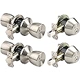 BRINKS - Bell Style Keyed Entry Door Knob and Single Cylinder Deadbolt Set, 2-Pack - Keyed Alike, Satin Nickel