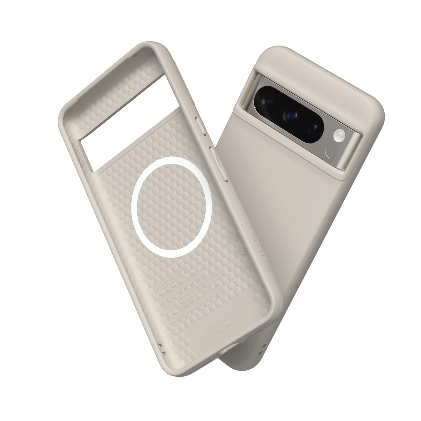 RHINOSHIELD SolidSuit Case Compatible with Magsafe for [Pixel 8 Pro] | Shock Absorbent Slim Design Protective Cover with Premium Matte Finish 3.5M / 11ft Drop Protection - Shell Beige