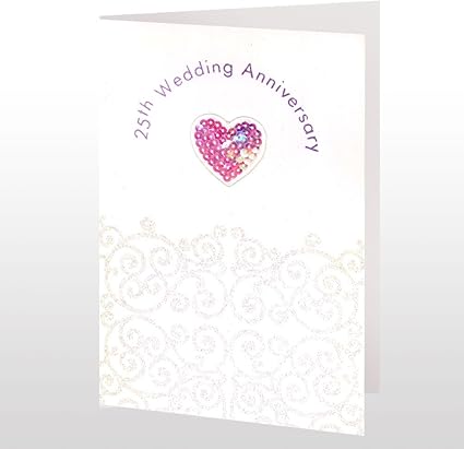 Biglietto D Auguri Anniversario Di Matrimonio Bianco Sequin Heart Glitter Amazon It Cancelleria E Prodotti Per Ufficio