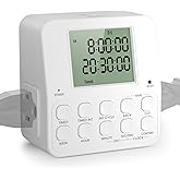 NEARPOW Digital Timer Outlet, Infinite Interval Repeat Cycle Timer Plug, Indoor Timed Interval Cycle Power Switch, 7 Day 24 Hour Daily Programmable Electrical Outlet with 20 ON/Off Programs 15A/1875W
