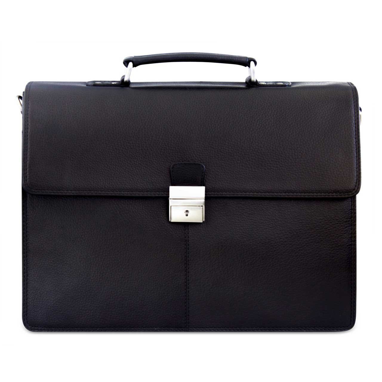 STILORD Business Bag Men's Briefcase Laptop Bag Real Cow Leather Black