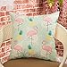 Fjfz Pink Flamingo Pineapple Palm Leaves Cotton Linen Home Decorative Throw Pillow Case Cushion Cover for Sofa Couch, 18
