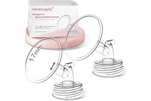 Nenesupply 17mm 2 pc Flanges Compatible with Spectra S2 S1 9 Plus Synergy Gold Breastpump Replacement to Spectra Pump Parts Flange Accessories Wide Mouth Work with Valve Backflow Protector Bottle