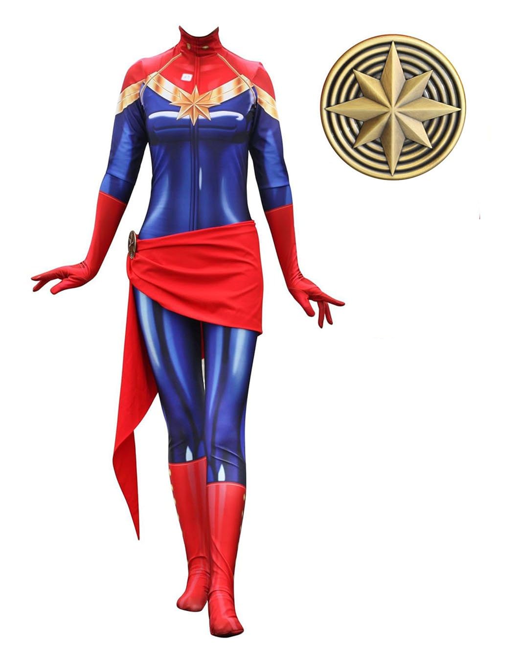 Cosplay Lady Captain Suit Halloween Costume Spandex Bodysuit Zentai