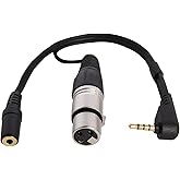 LyxPro XLR Female to TRRS, Connects Professional XLR Microphones to iOS, iPhone, iPad, and iPod Includes Output for Headphone