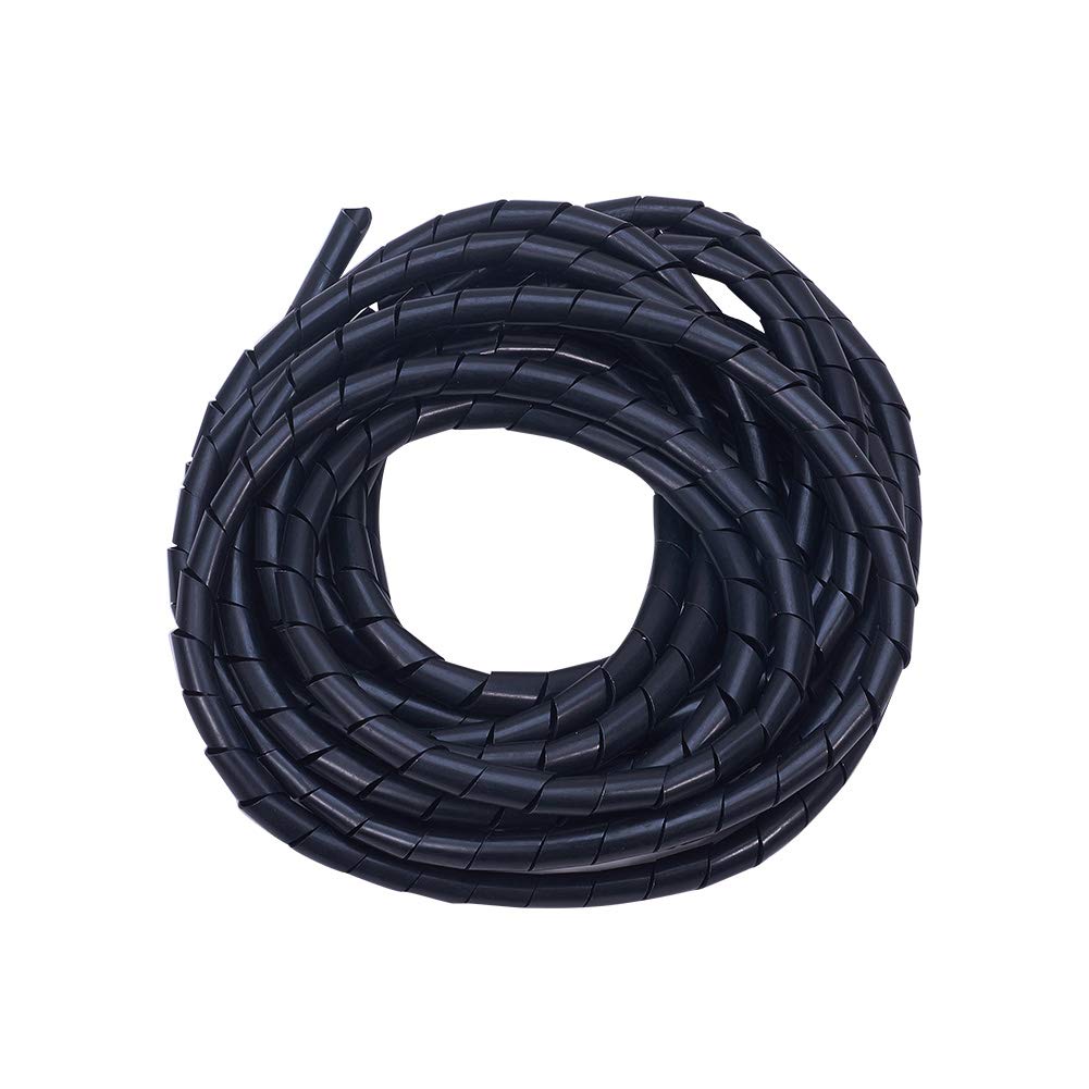 Othmro Spiral Wire Wrap Cable Wrap Cord 12mm/0.47" Diameter 5.5-8m Length Black PE Polyethylene Tubing for Computer Cable 1PCS — image 1