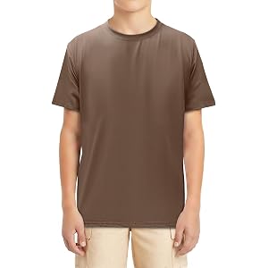 HumorDream Boys Kids Shirts Dry Fit Athletic Short Sleeve T Shirts for Boys Crewneck Basic Sports Top Clothes