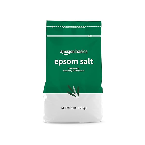 AMAZON BASICS EPSOM SALT SOAKING AID, ROSEMARY & MINT SCENT, 3 POUND (PACK OF 1) (PREVIOUSLY SOLIMO)