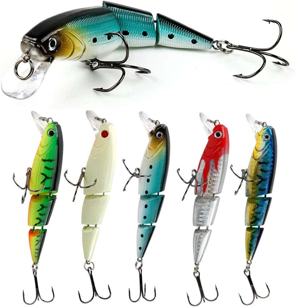 YONGZHI Minnow Fishing Lures Shallow Deep Diving Swimbait Crankbait Fishing Wobble Multi Jointed Hard Baits for Bass Trout Freshwater and Saltwater