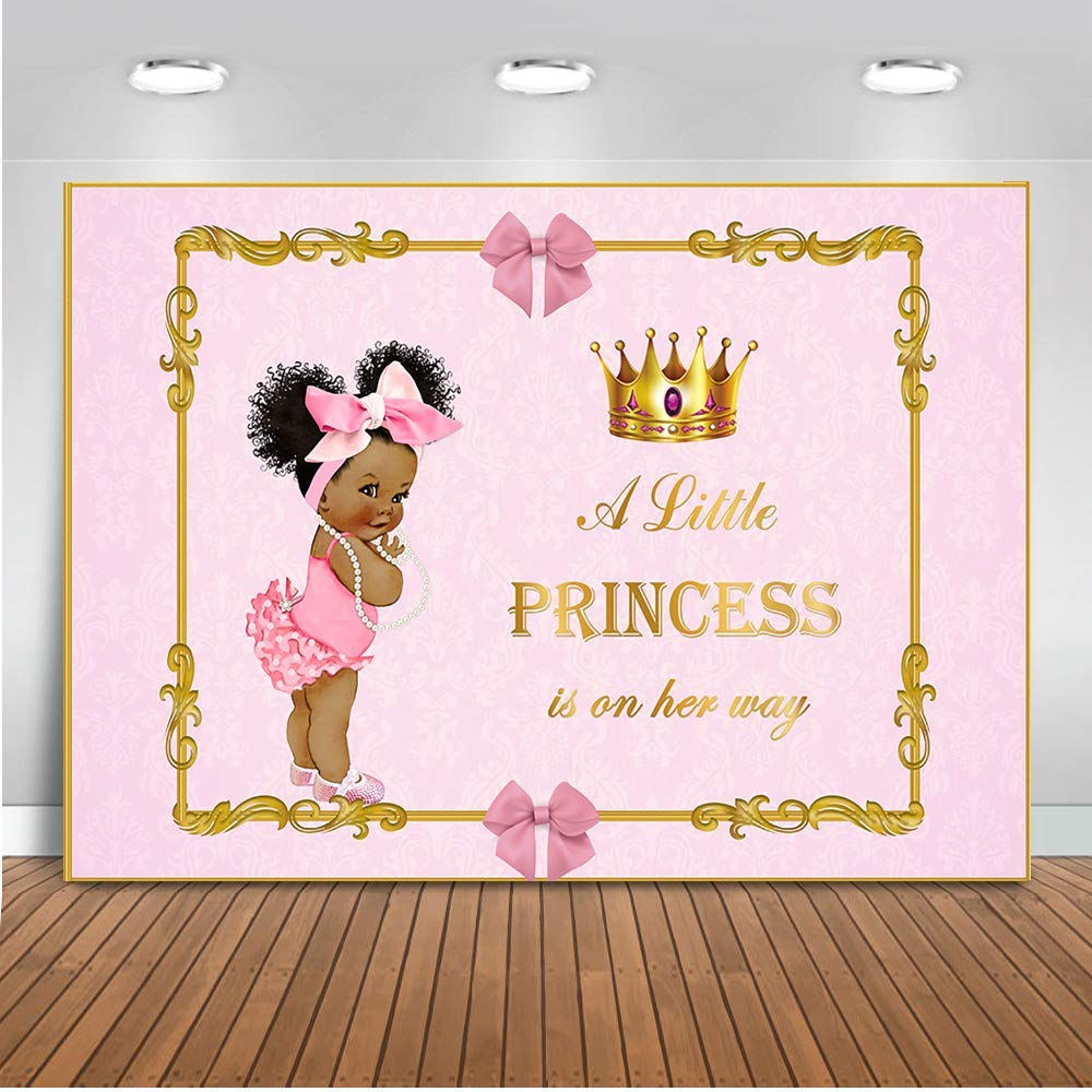 Mehofoto Royal Baby Shower Backdrop Little Princess Pink Bow