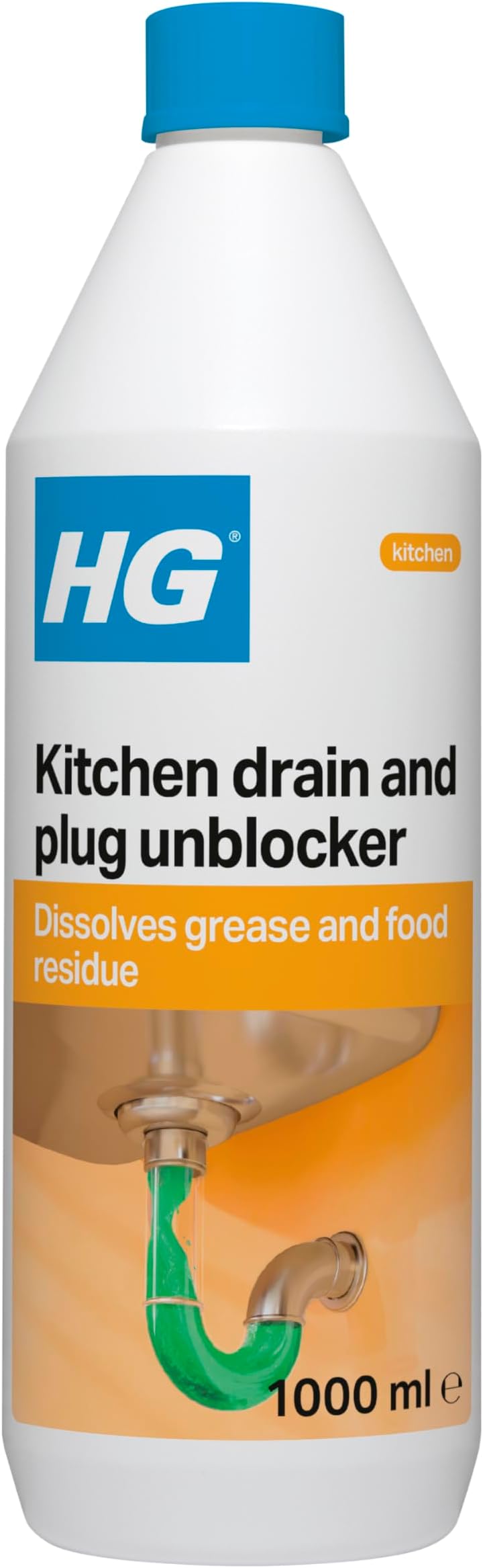 HG Kitchen Drain Unblocker 1 Litre Natural Enzymes Bio Deodoriser