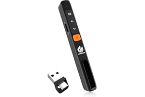 AMERTEER Wireless Presentation clicker for PowerPoint presentations with Hyperlink & Volume Control, RF 2.4GHz USB and Type-C for MacBook/Air/Pro