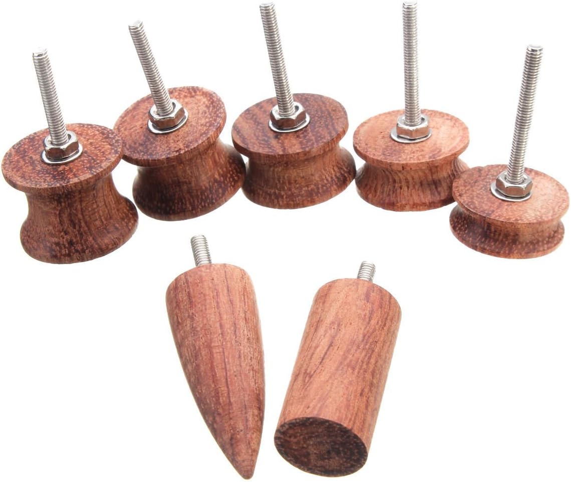 Yamu 7 Style Cocobolo Leather Burnisher Pointed Tip Leather Slicker Tool Kit