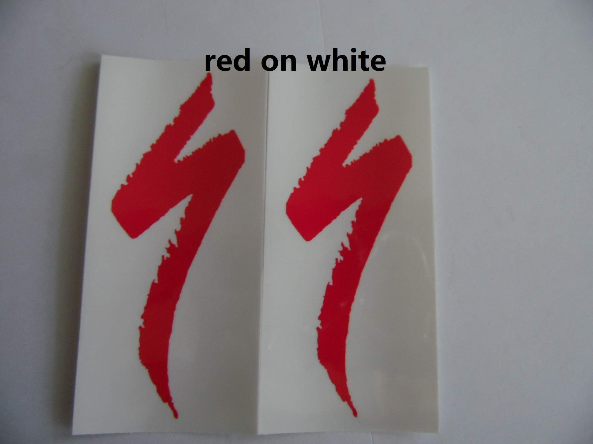 SPECIALIZED 3"x1.5" RED "S" bike Vinyl sticker X 2PCS