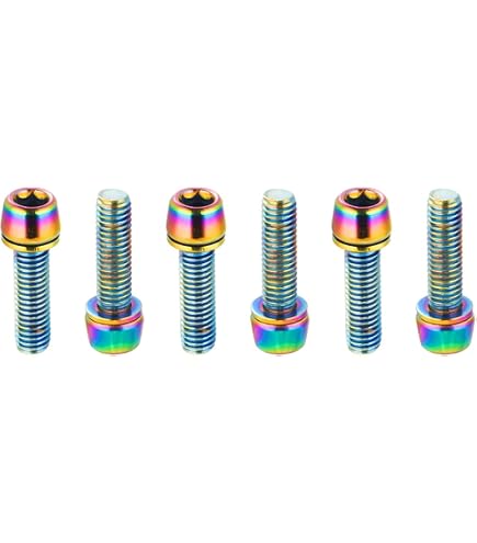 Tornillo Aleación Titanio M5x30/35/40mm Para Tija Sillín Bicicleta - Perno Cabeza Redonda (Titanio)