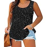 RITERA Women's Plus Size Crewneck Pleated Sleeveless Tank Top