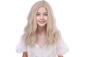 Ufindcos Mixed Blonde Wig for Kids Blond Short Curly Wavy Child Wig Side Part Dirty Blond Bob Wigs for Girls