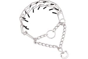 GENERIC 1PC No Pull Prong Dog Collar,Adjustable Dog Pinch Training Chain Collar with Comfort Rubber Tips for Training Guidance Small Medium Large Dogs (M)