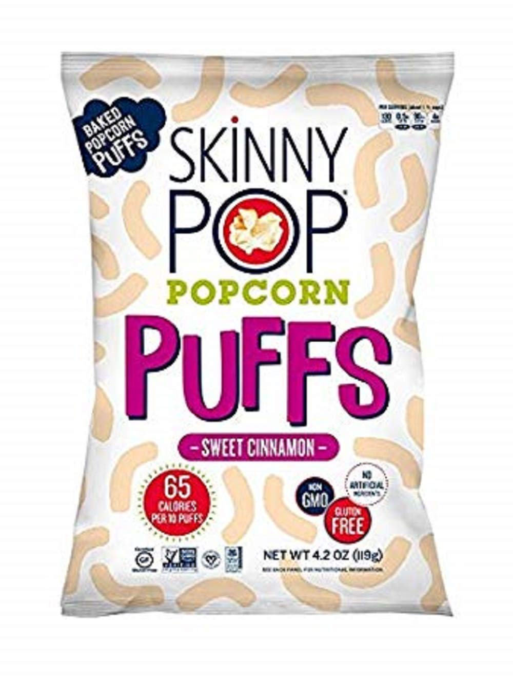 Skinny Pop Popcorn Puffs Sweet Cinnamon, 4.2 Ounce (Pack of 12)
