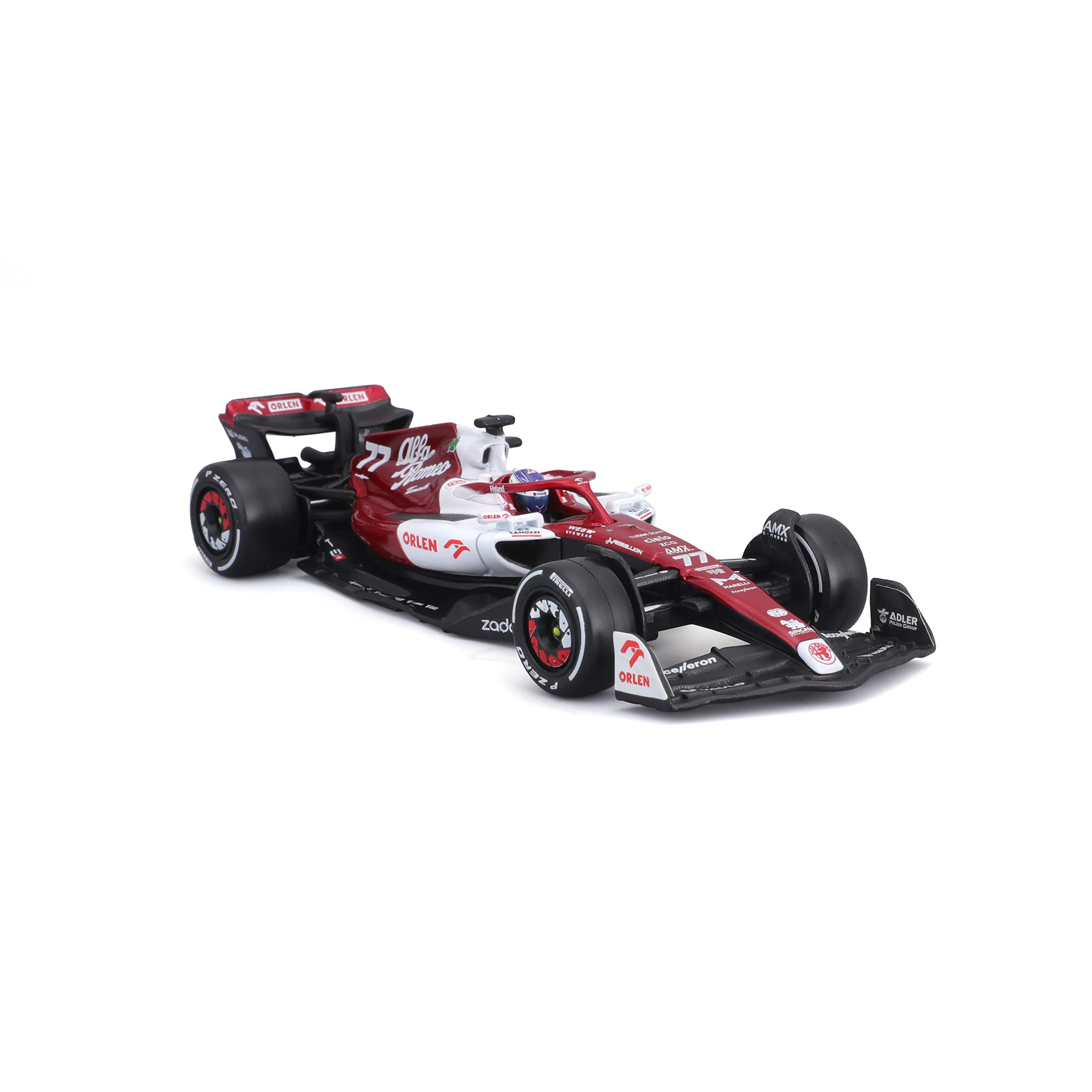 Bburago Foarula 1 ALFA ROMEO F1 TEAM ORLEN C42 (2022) WITH HELMET BOTTAS 1:43 Scale Die-Cast Collectible Race Car