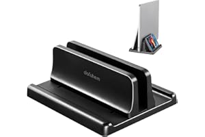 Dofuhem Vertical Laptop Stand Holder,Adjustable Plastic Desktop Notebook Dock,Space-Saving for All MacBook/Surface/Samsung/HP/Dell/Chrome Book,Black