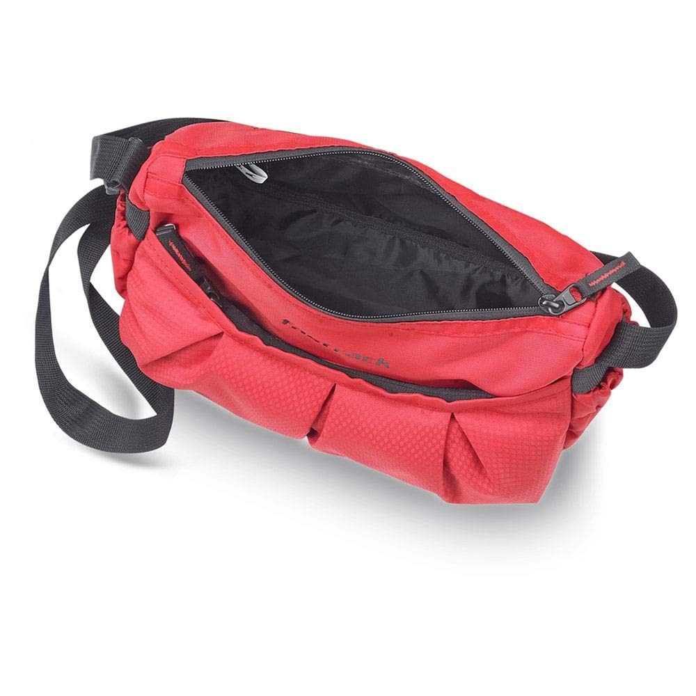 red polyester shoulder bag | titan