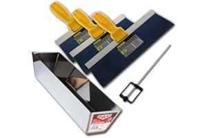 PDTXCLS GenericJINCHENGYU Ames Drywall Taping Knife Set Blue Steel 8-10-12" with 14" Mud Pan and Mixing Blade