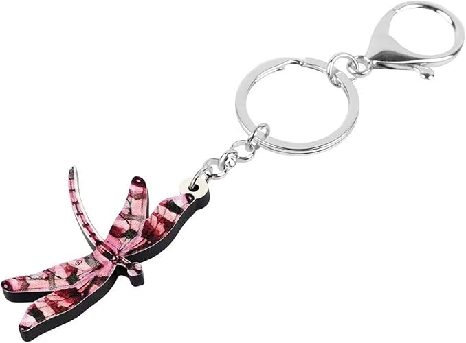 トンボキーホルダーキーリングかわいい昆虫動物キーホルダー女性のための女の子ティーンパーティーギフトカーチャーム キーホルダー チェーン Amazon