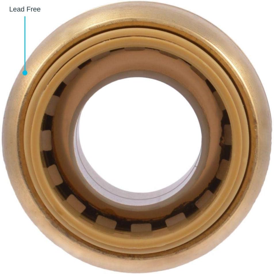 SharkBite U134LFA Straight Connector Plumbing, Male 3/4 in, MNPT, PEX Fittings, Push-to-Connect, Copper, CPVC, 3/4-Inch by 3/4-Inch - Pipe Fittings - 