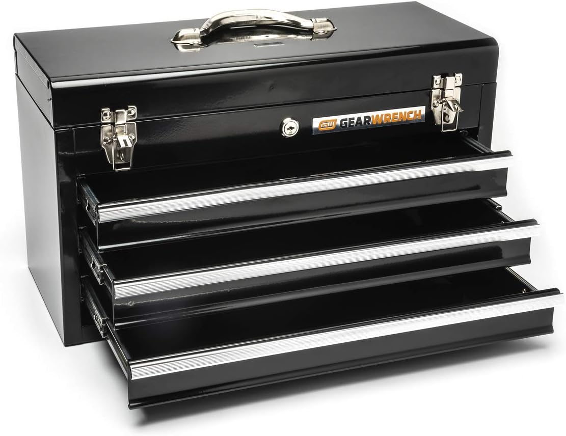 GEARWRENCH 20" 3 Drawer Steel Tool Box, Black - 83151 - Toolboxes - 