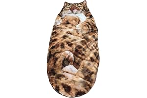 Plush Cat Print Envelope Sleeping Bag for Human, Washable Plush Cat Print Envelope Sleeping Bag, Giant Fluffy Adult Animal Sl