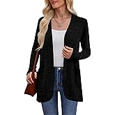Women's Lightweight Cardigan Long Sleeve Open Front Casual Cardigans with Pockets