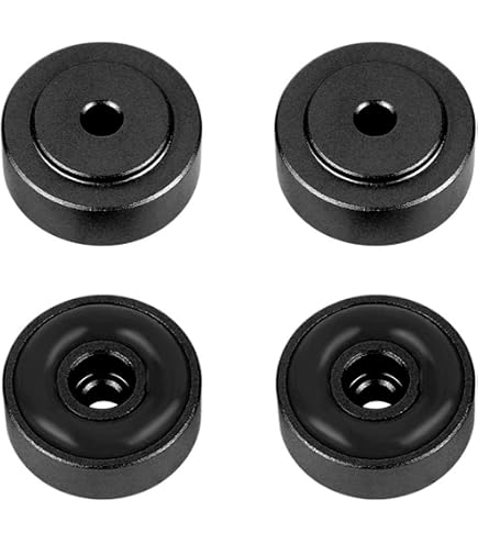4 Almohadillas De Goma Con Base De Aluminio - Aislan Y Protegen Tus Altavoces Y Amplificadores