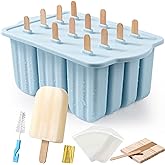 Popsicles Molds, MEETRUE 12 Pieces Silicone Popsicle Molds Easy-Release BPA-free Popsicle Maker Molds Ice Pop Molds Homemade 