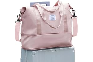 WONHOX Travel Duffel Bag, Sports Tote Gym Bag, Shoulder Weekender Overnight Bag for Women