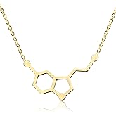 Altitude Boutique Simple Happiness Serotonin Molecule Necklace, Serotonin Neurotransmitter Necklace, Science Jewelry for Science Lovers (Silver, Gold, Rose Gold)