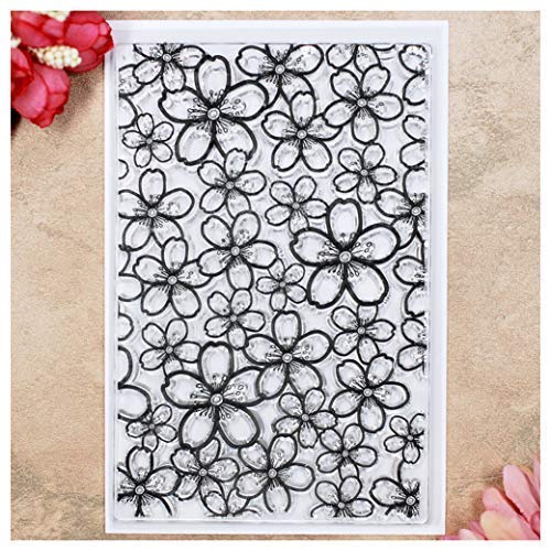 Kwan Crafts Flowers Background Clear Stamps for Card Making Decoration and DIY Scrapbooking