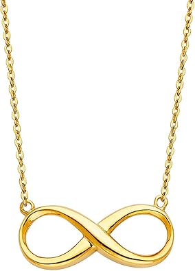 14k Yellow Gold Infinity Necklace - 17 