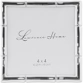Lawrence Frames Bamboo Design Metal Frame, 4x4, Silver