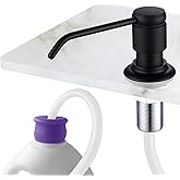Gagal Soap Dispenser (Matte Black) and Extension Tube Kit for Kitchen Sink, Complete Brass Pump with 40" Silicone Tube Connect to The Bottle Directly, Say Goodbye to Frequent Refills